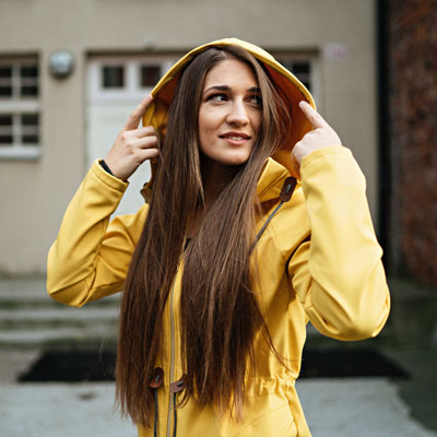 Hořčicová softshell parka